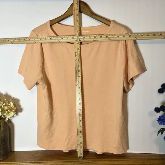 Athleta Womens L Orange Short Sleeve T-Shirt Round Neck Active Top - Picture 3 of 4